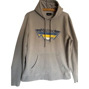Marmot Mens M Graphic Logo Hoodie Sweatshirt Gorpcore Outdoor Trails Hiking Camp